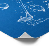 Golf-club Patent - Blueprint Poster (Hoek)