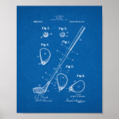 Golf-club Patent - Blueprint Poster (Voorkant)