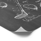 Golf-club Patent - Chalkboard Poster (Hoek)