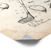 Golf-club Patent - Oude look Poster (Hoek)