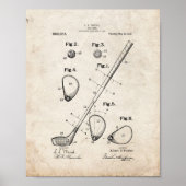 Golf-club Patent - Oude look Poster (Voorkant)