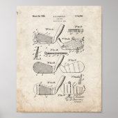 Golf Club Patent - Oude look Poster (Voorkant)