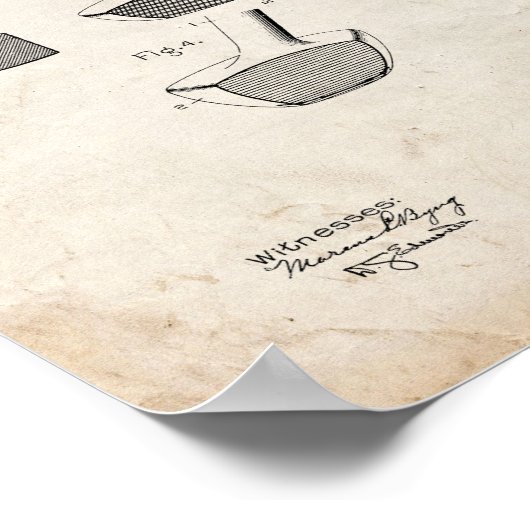 Golf-club Patent - Oude look Poster (Hoek)