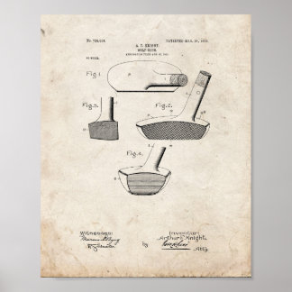 Golf-club Patent - Oude look Poster