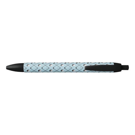 Golf Club Pattern Blue Zwarte Inkt Pen (Achterkant)