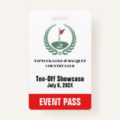 Golf Club Special Tournament Custom Event Pass Badge (Voorkant)