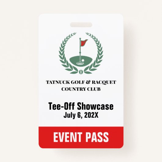 Golf Club Special Tournament Custom Event Pass Badge (Voorkant)