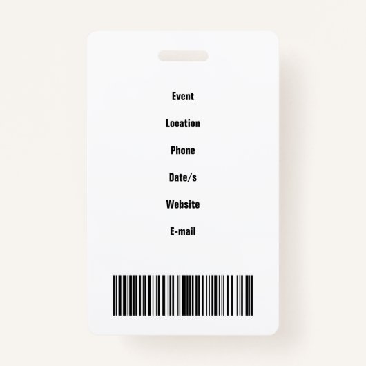 Golf Club Special Tournament Custom Event Pass Badge (Achterkant)