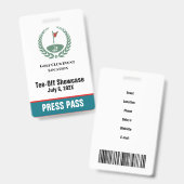 Golf Club Special Tournament Custom Event Pass Badge (Voor- en achterkant)