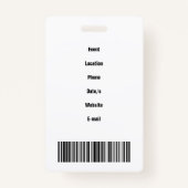 Golf Club Special Tournament Custom Event Pass Badge (Achterkant)