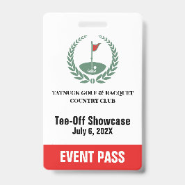 Golf Club Special Tournament Event Pass Badge