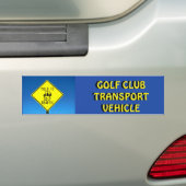 Golf Club Transport Vehicle Yellow Bumpersticker (Op auto)