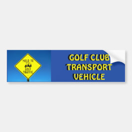 Golf Club Transport Vehicle Yellow Bumpersticker