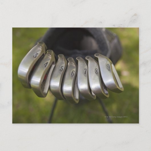 Golf-clubkoppen in een tas. Drie tot negen Briefkaart (Voorkant)