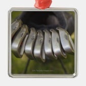 Golf-clubkoppen in een tas. Drie tot negen Metalen Ornament (Voorkant)