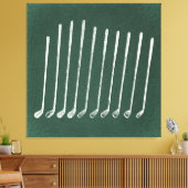 Golf Clubs Antiek Golfkunst  groene stijl Canvas Afdruk (Insitu (Woonkamer))