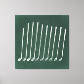 Golf Clubs Antiek Golfkunst  groene stijl Canvas Afdruk (Voorkant)