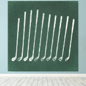 Golf Clubs Antiek Golfkunst  groene stijl Canvas Afdruk (Insitu (Houten vloer))