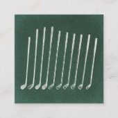 Golf Clubs Antiek Golfkunst  groene stijl Informatiekaartje (Voorkant)