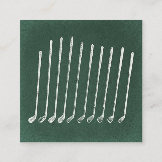 Golf Clubs Antiek Golfkunst  groene stijl Informatiekaartje (Voorkant)