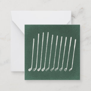 Golf Clubs Antiek Golfkunst  groene stijl Notitiekaartje