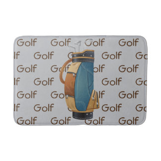 Golf Clubs Bag Tiled Text Design  Badmat
