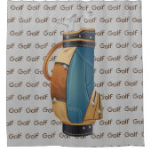Golf Clubs Bag Tiled Text Design Showgordijn Douchegordijn (Voorkant)