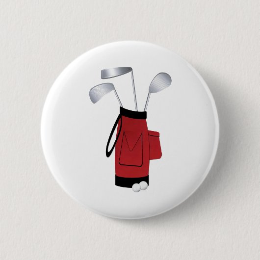Golf Clubs en Bag Ronde Button 5,7 Cm (Voorkant)