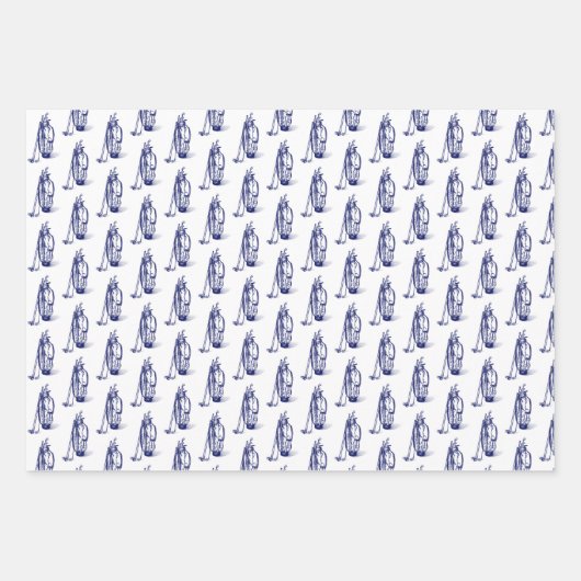 Golf Clubs, Golf Bags, Golf T-shirt Blue Inpakpapier Vel (Voorkant 2)