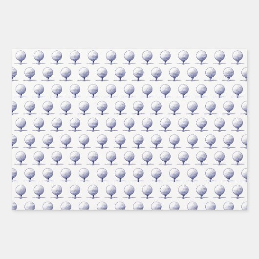 Golf Clubs, Golf Bags, Golf T-shirt Blue Inpakpapier Vel (Voorkant)