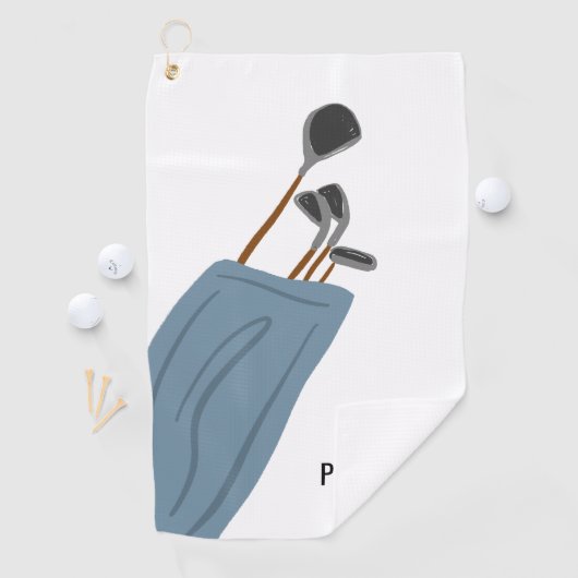 Golf Clubs Illustration Personalized Golfhanddoek (Insitu)