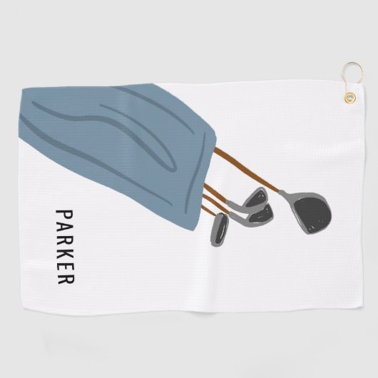 Golf Clubs Illustration Personalized Golfhanddoek (Horizontaal)