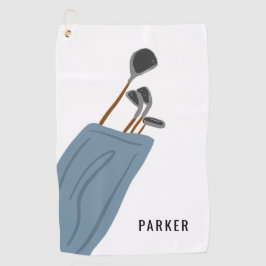 Golf Clubs Illustration Personalized Golfhanddoek