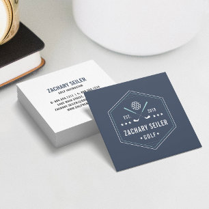 Golf Clubs Logo   Golf Pro of Instructor Vierkante Visitekaartje