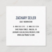 Golf Clubs Logo | Golf Pro of Instructor Vierkante Visitekaartje (Achterkant)