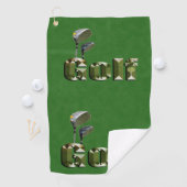 Golf Clubs on Green Denim Golfhanddoek (Insitu)