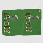 Golf Clubs on Green Denim Golfhanddoek (Horizontaal)