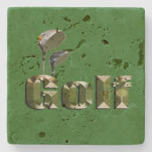 Golf Clubs on Green Denim Stenen Onderzetter (Voorkant)