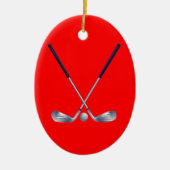 Golf Clubs Oval Ornament (Voorkant)
