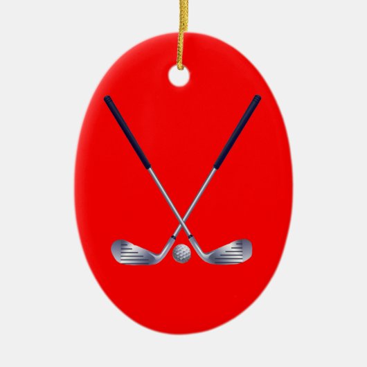Golf Clubs Oval Ornament (Voorkant)