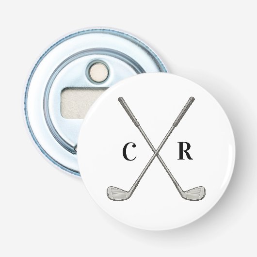 Golf Clubs Personalized Button Flesopener (Voorkant)