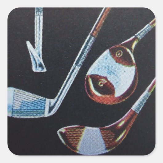 Golf Clubs Vierkante Sticker (Voorkant)