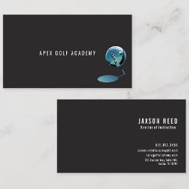 Golf Coach Academy Metallic Blue-Black background Visitekaartje