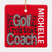 Golf Coach Extraordinaire CUSTOM Keramisch Ornament (Achterkant)