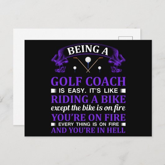 Golf Coach Gift Briefkaart (Voorkant / Achterkant)