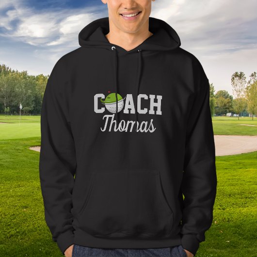 Golf Coach Golfer Ball Typografie Gepersonaliseerd Hoodie