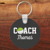 Golf Coach Golfer Ball Typografie Gepersonaliseerd Sleutelhanger (Voorkant)