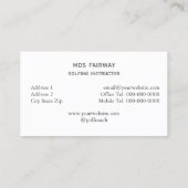 Golf Coach Golfing Instructor Visitekaartje (Achterkant)