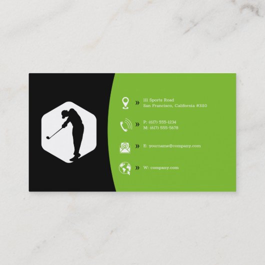 Golf Coach | Lessen voor de praktijkervaring Visitekaartje (Achterkant)