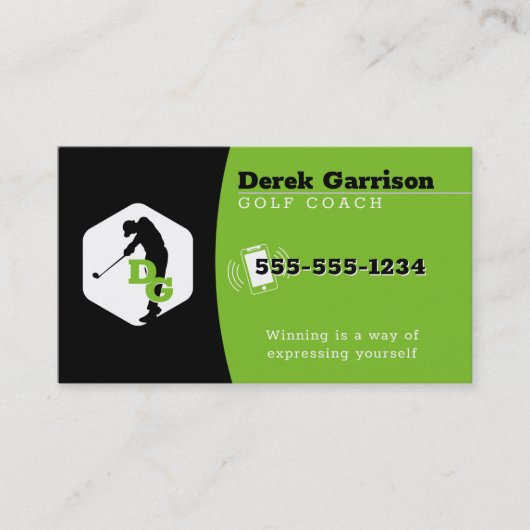Golf Coach | Lessen voor de praktijkervaring Visitekaartje (Voorkant)